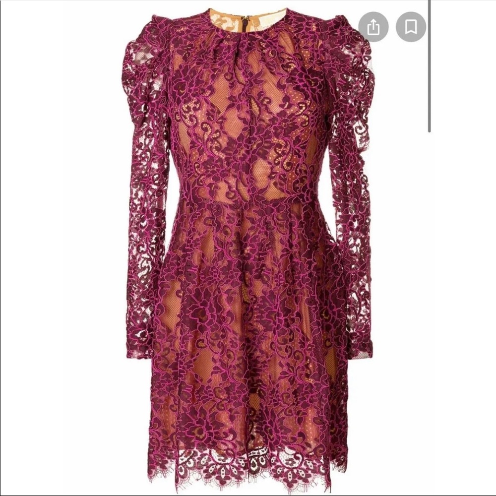 Michael Kors Scalloped Corded Floral Lace Dress